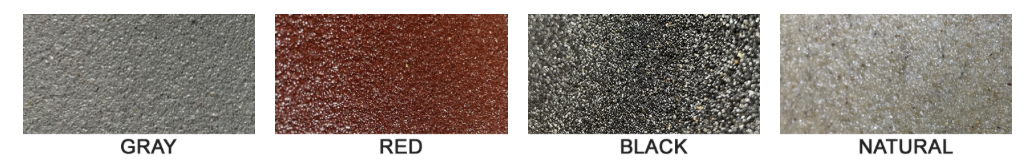 Color and texture examples of acid Crete floor epoxy